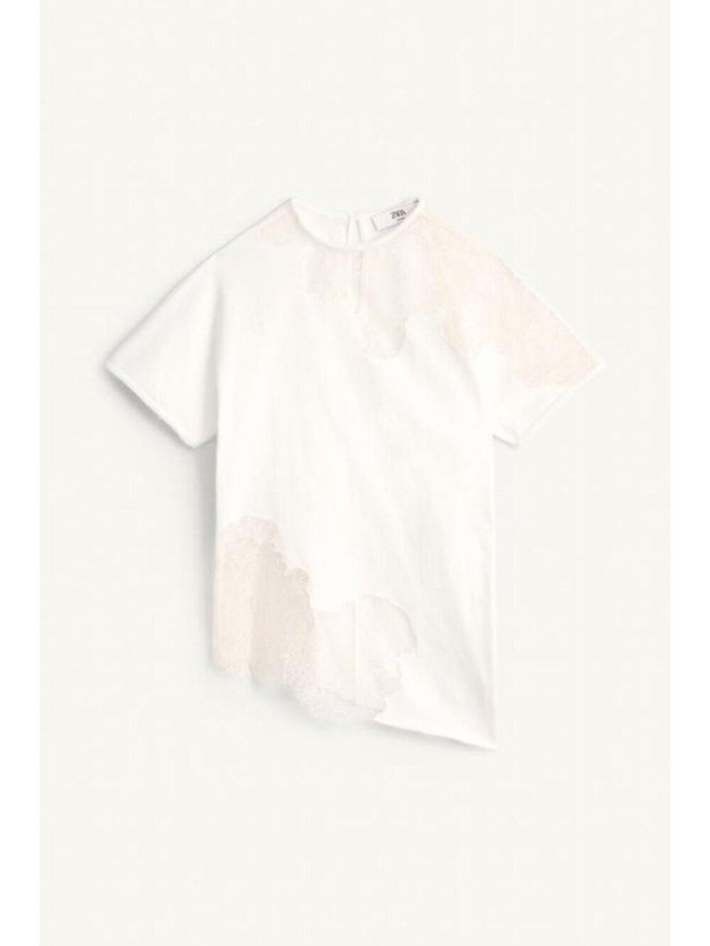 ZARA LIMITED EDITION ASYMMETRIC LACE T-SHIRT - Picture 5 of 8